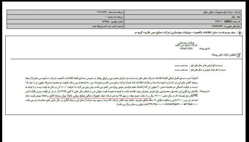 آیا سازمانهای نظارتی از دخل و خرج هپکو خبر دارند؟ / تکلیف سهام هپکو در مس طارم چه شد؟ آیا سازمانهای نظارتی از دخل و خرج هپکو خبر دارند؟ / تکلیف سهام هپکو در مس طارم چه شد؟