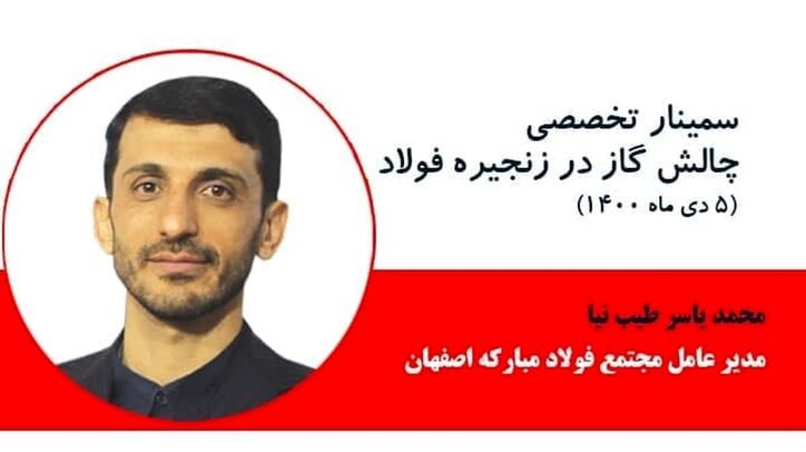 محمدیاسر طیب‌نیا، مدیر عامل مجتمع فولاد مبارکه اصفهان در سمینار چالش گاز در زنجیره فولاد