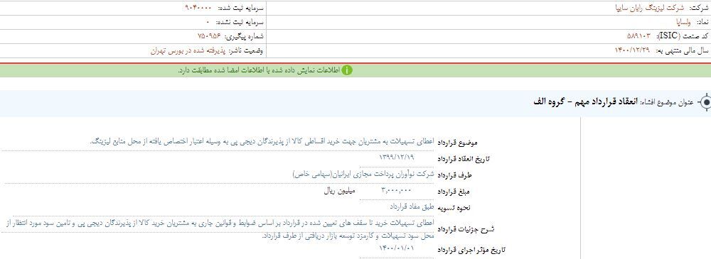 قراردادی مهم در «ولساپا» قراردادی مهم در «ولساپا»