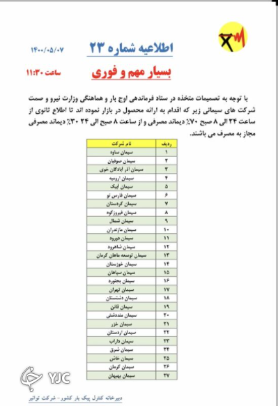 عرضه سیمان در بورس کالا ادامهدار خواهد بود عرضه سیمان در بورس کالا ادامهدار خواهد بود