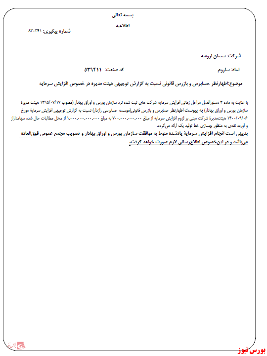 گزارش توجیهی سرمایه 