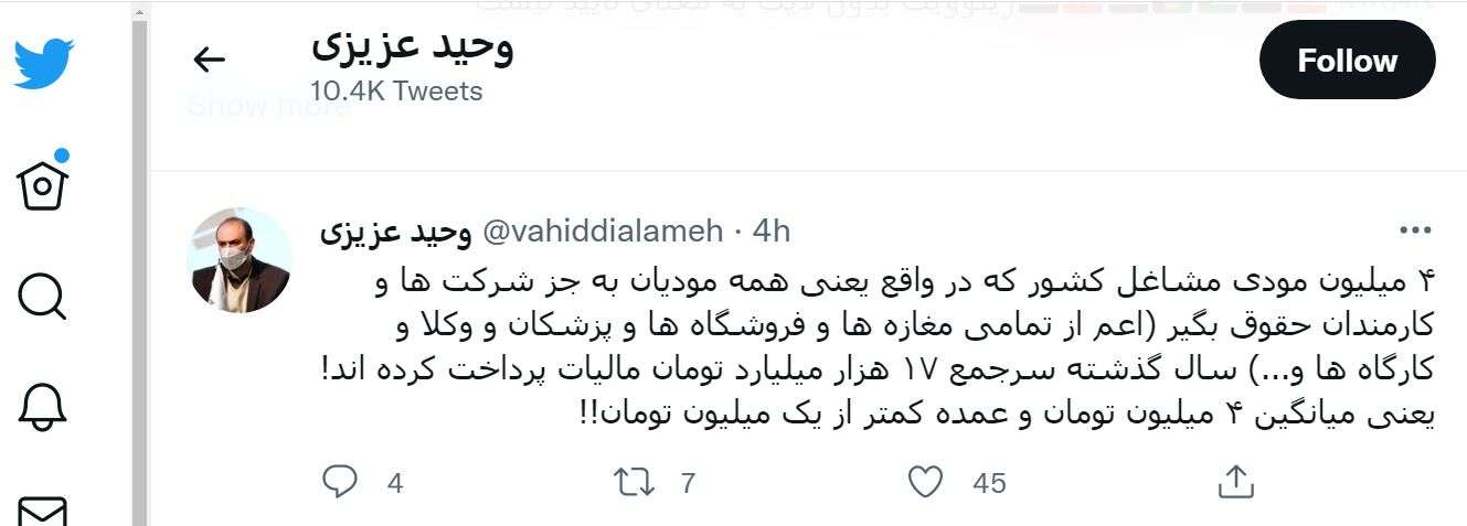 صاحبان مشاغل پارسال میانگین ۴ میلیون تومان مالیات دادند