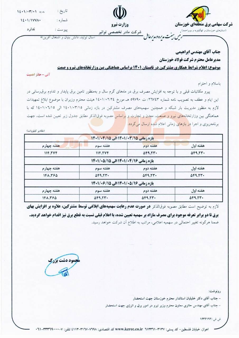 گیوتین بی&zwnj;برقی بر گردن فولادسازان/ فخوز: تولید از دست رفته به دلیل محدودیت برق ۴۴۰ هزار تن خواهد بود