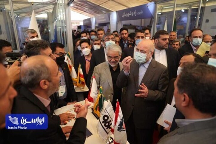 بازدید رئیس مجلس شورای اسلامی از غرفه شرکت فولاد مبارکه در نخستین رویداد بین‌المللی خصوصی‌سازی اقتصاد ایران