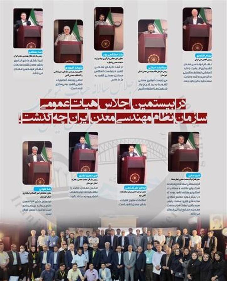 گزارش کامل بیستمین اجلاس سالانه نظام مهندسی معدن ایران-تیرماه ۱۴۰۱-اهواز