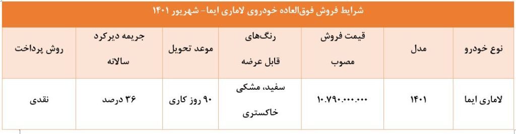 آغاز فروش فوری لاماری/ شرایط ثبتنام آغاز فروش فوری لاماری/ شرایط ثبتنام