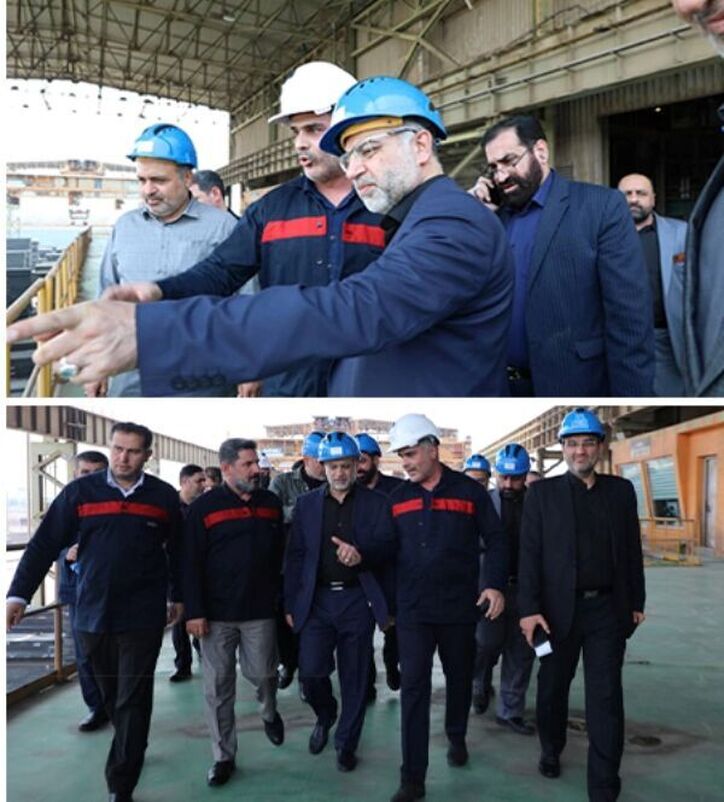 سرپرست وزارت تعاون، کار و رفاه اجتماعی وضعیت کارخانه فولاد اکسین خوزستان را بررسی کرد