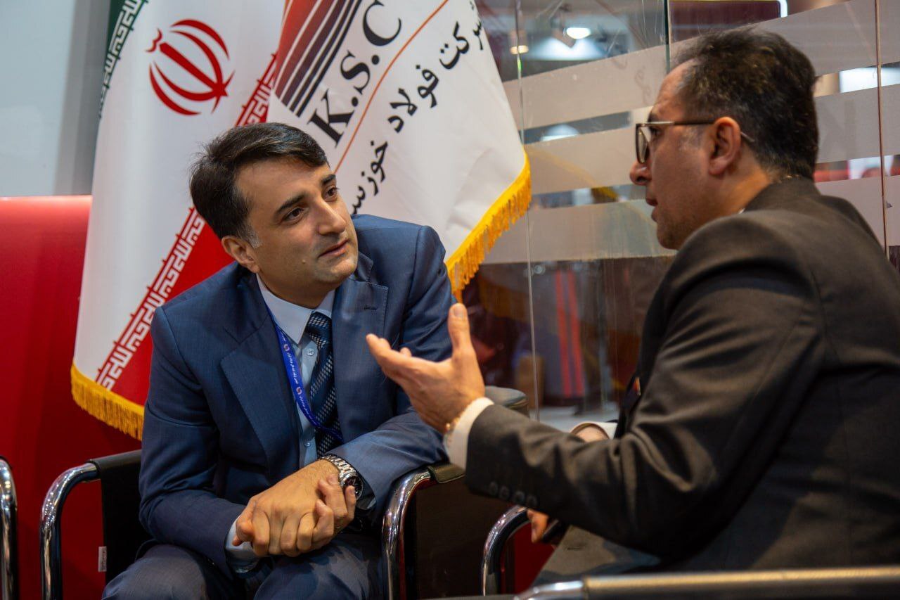 آخرین روز برگزاری نمایشگاه ملی فولاد ایران با حضور معاون وزیر صمت در غرفه فولاد خوزستان همراه بود آخرین روز برگزاری نمایشگاه ملی فولاد ایران با حضور معاون وزیر صمت در غرفه فولاد خوزستان همراه بود