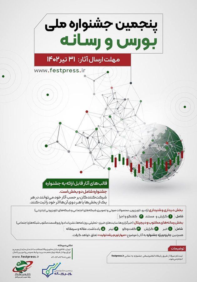 فراخوان پنجمین جشنواره ملی «بورس و رسانه» فراخوان پنجمین جشنواره ملی «بورس و رسانه»