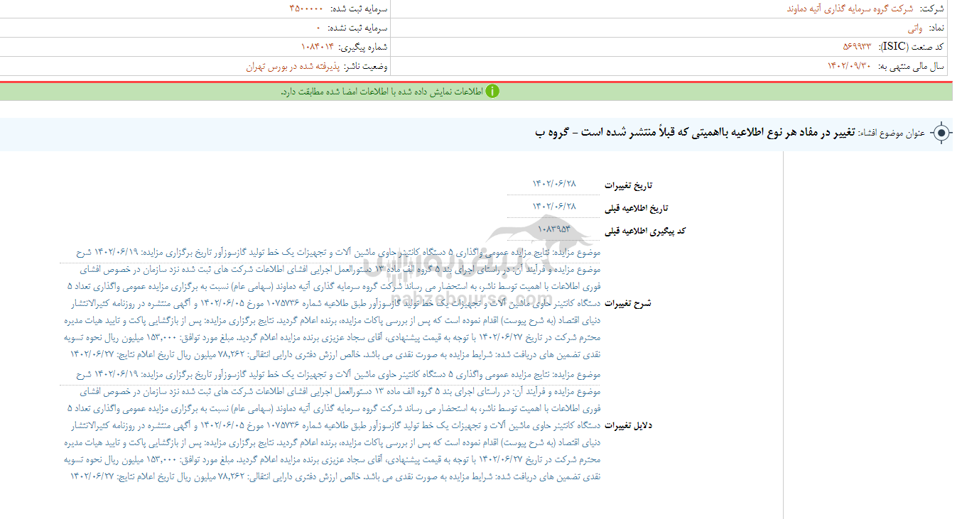 افشای اطلاعات در این نماد افشای اطلاعات در این نماد