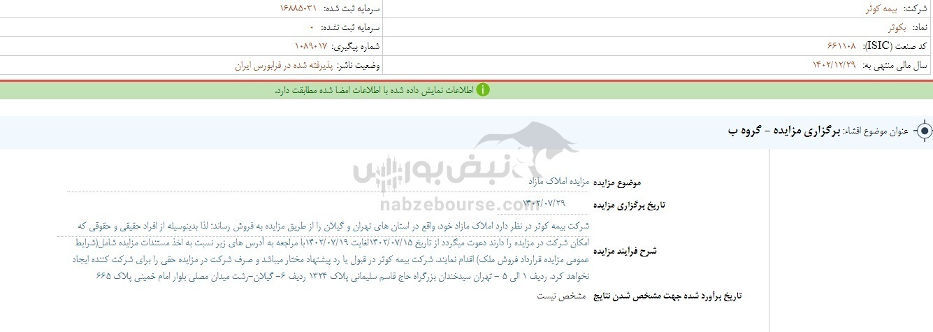 کوثر افشای اطلاعات زد کوثر افشای اطلاعات زد