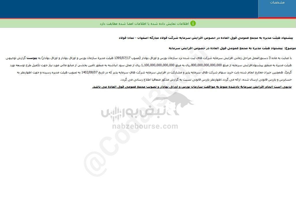 این نماد پیشنهاد افزایش سرمایه داد این نماد پیشنهاد افزایش سرمایه داد