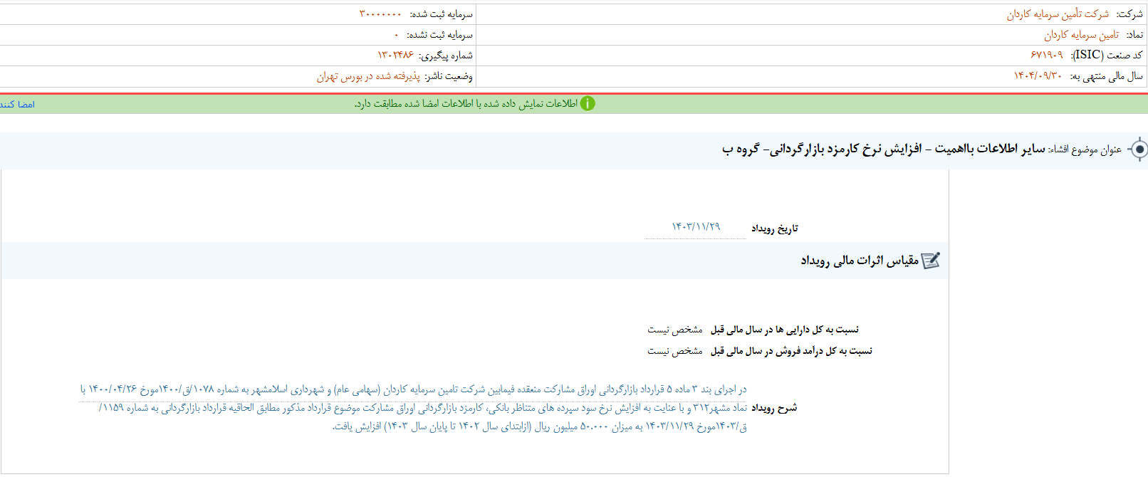 مهمترین اخبار کدال در ۲۹ بهمن ۱۴۰۳ مهمترین اخبار کدال در ۲۹ بهمن ۱۴۰۳