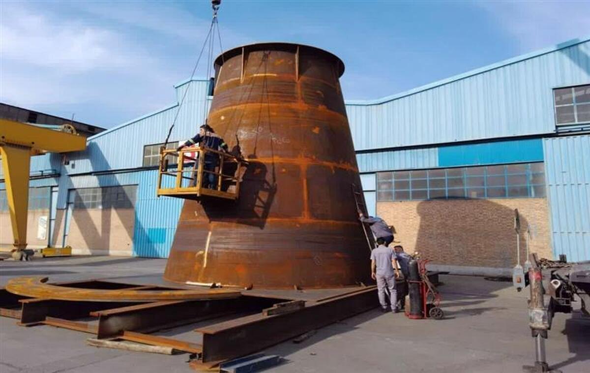 ارسال هر ۵ قسمت دودکش اجکتور (Ejector Stack) پروژه آهن‌ اسفنجی بافق به سایت در خرداد ۱۴۰۳