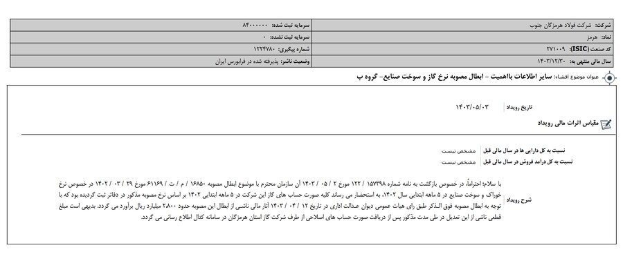 دومین شرکت فولادی شفاف شد دومین شرکت فولادی شفاف شد