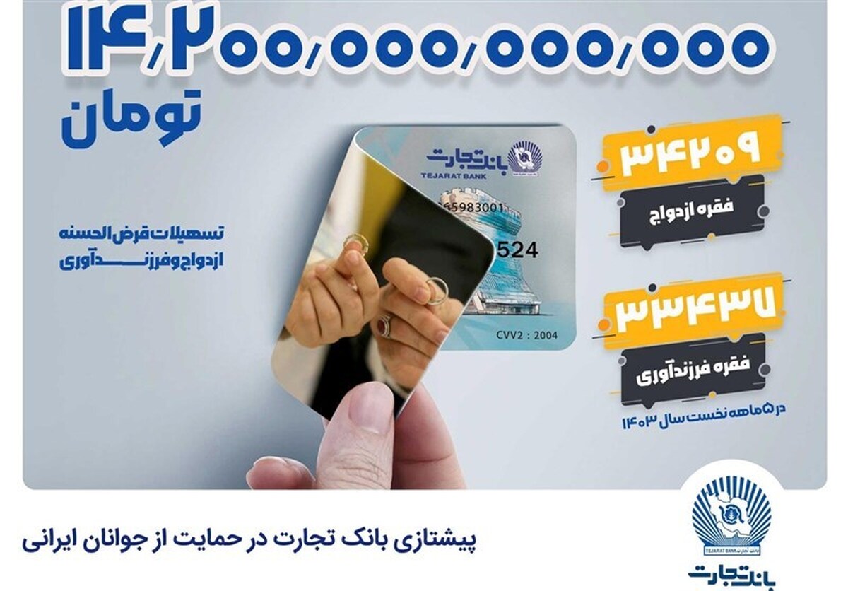 تجارت؛ بانک نخست کشور در حمایت از ازدواج و فرزندآوری
