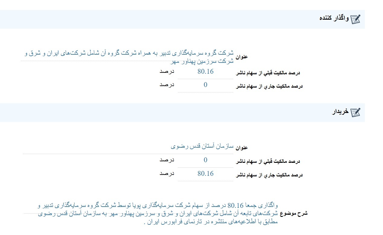 اخبار مهم کدال ۱۶ آبان ۱۴۰۳/ از افزایش نرخ محصول تا تغییر سهامدار عمده اخبار مهم کدال ۱۶ آبان ۱۴۰۳/ از افزایش نرخ محصول تا تغییر سهامدار عمده