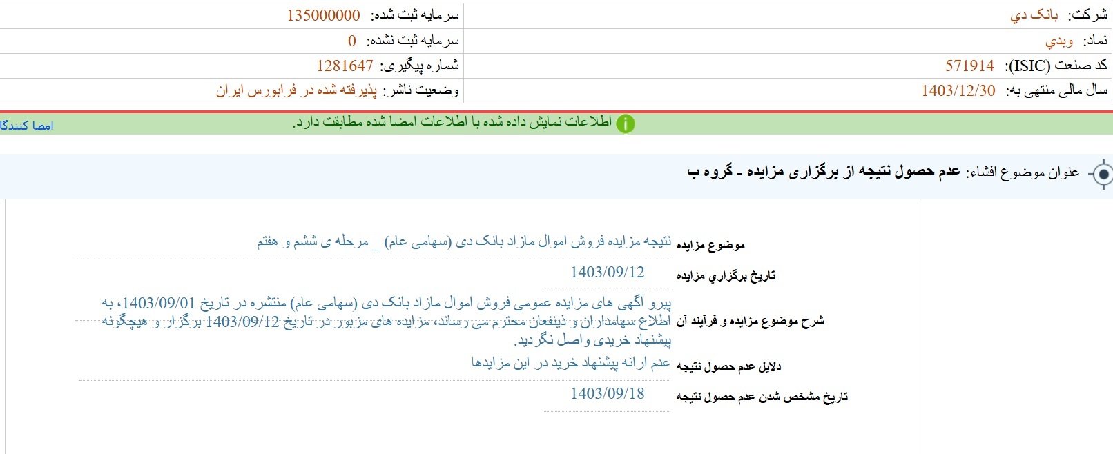 آخرین اخبار کدال ۱۸ آذر ۱۴۰۳/ برگزاری مزایده و عرضه سهام