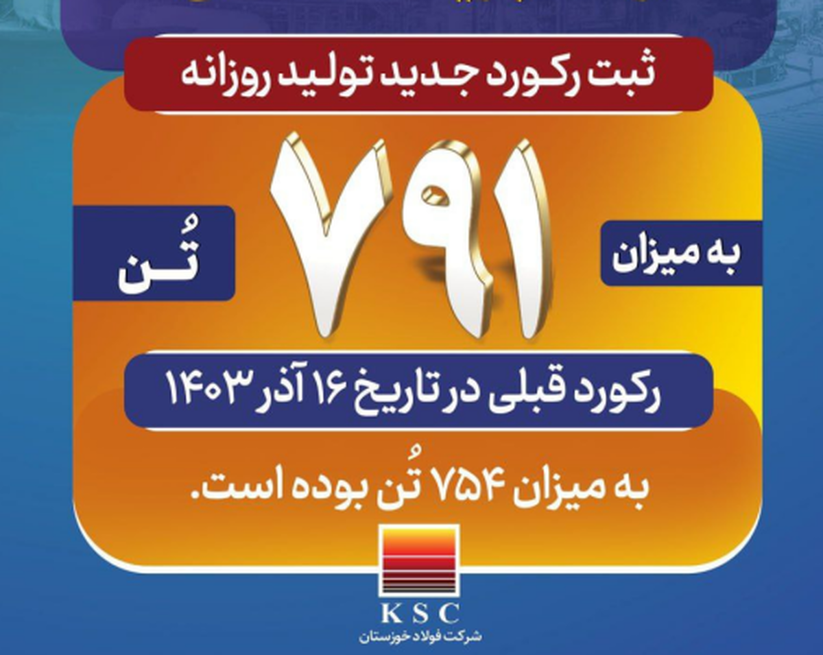ثبت رکورد جدید تولید روزانه به میزان ۷۹۱ تن در واحد بازیافت صنعتی در تاریخ ۱۲ فروردین‌ماه ۱۴۰۴