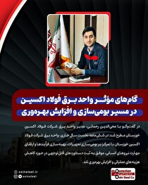 گام‌های مؤثر واحد برق شرکت فولاد اکسین در مسیر بومی‌سازی و افزایش بهره‌ور‌ی