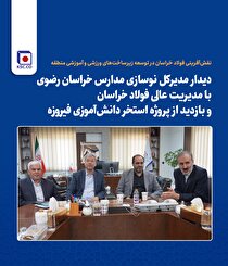 دیدار مدیرکل نوسازی مدارس خراسان رضوی با مدیریت عالی فولاد خراسان و بازدید از پروژه استخر دانش‌آموزی فیروزه
