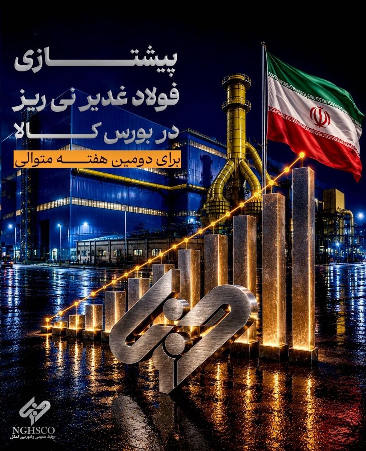 پیشتازی «فولاد غدیر نی‌ریز» در بورس کالا برای دومین هفته متوالی