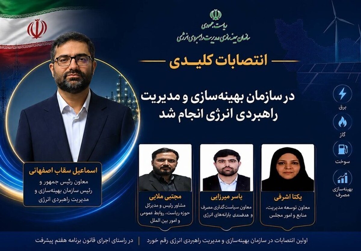 انتصاب تیم اجرایی سازمان بهینه‌سازی انرژی با ۷ ماه تأخیر