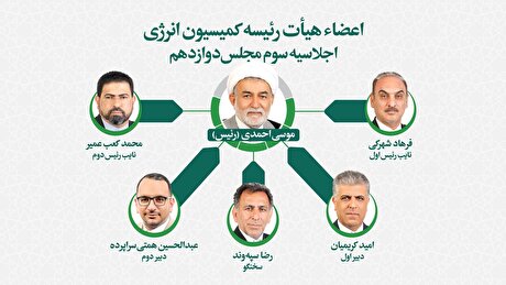 هیات رئیسه کمیسیون انرژی مجلس اعضای خود را شناختند/ موسی احمدی رئیس ماند
